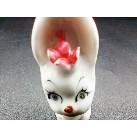 Ceramic Bunny Figurine With Pink Flower Accent Vintage 2 In Glossy Hand Painted - Picture 2 of 16